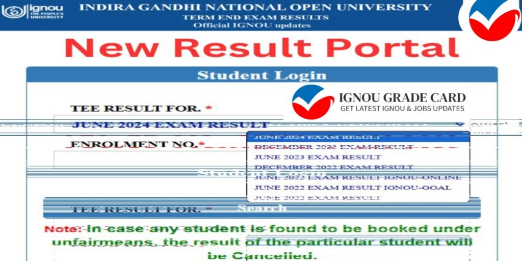 IGNOU New Result Portal Launched for December 2024 Term- End Exams