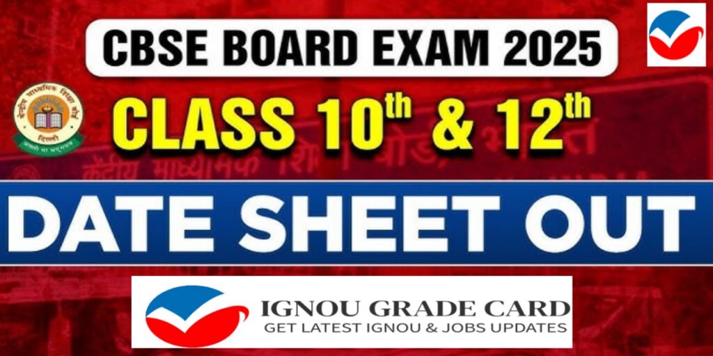 CBSE Datesheet 2025 Out For Class 10th and 12th Download Here