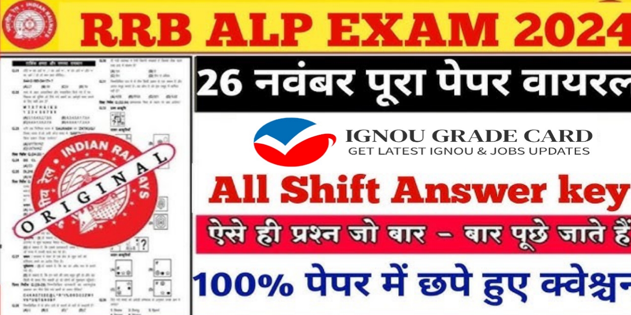 RRB ALP Answer Key 2024 Qualifying Marks & Response Sheet PDF