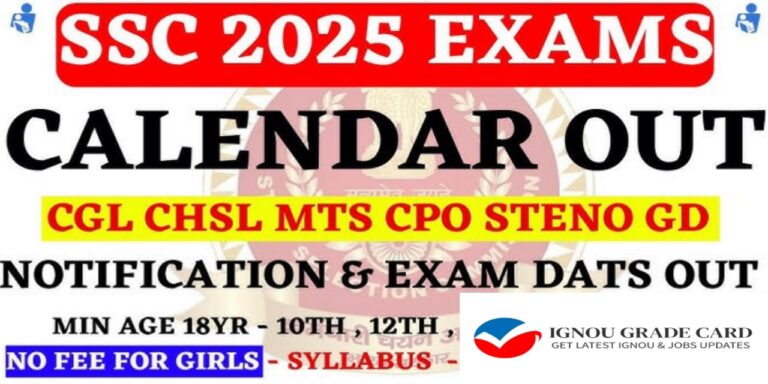 SSC Exam Calendar 2025 Dates, Notifications, and Exam Details